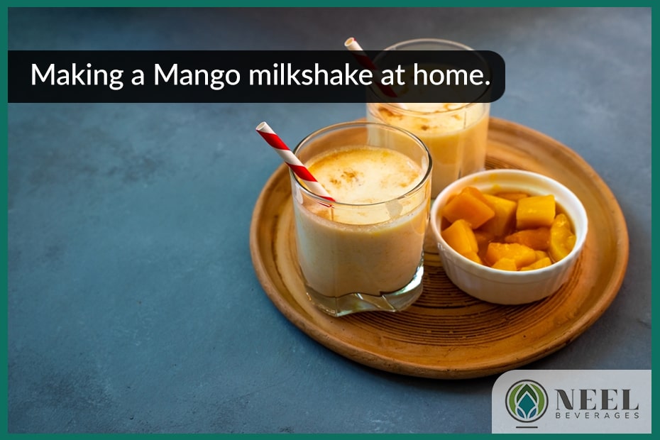 Making Mango milkshake at home