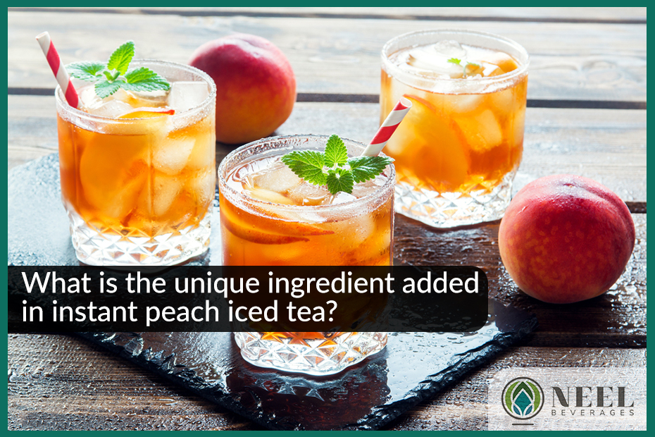 What is the unique ingredient added to instant peach iced tea?