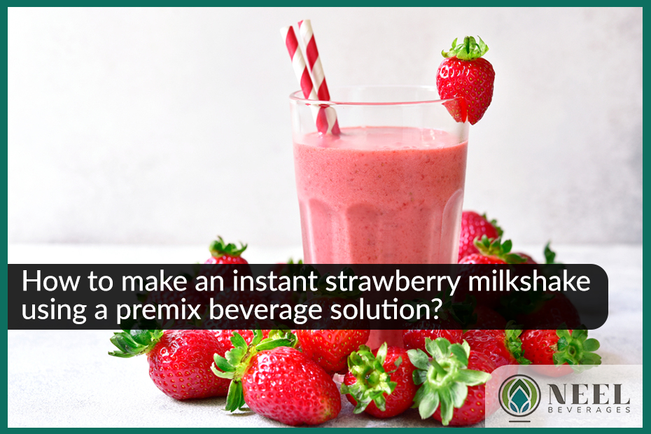 How to make an instant strawberry milkshake using a premix beverage solution?
