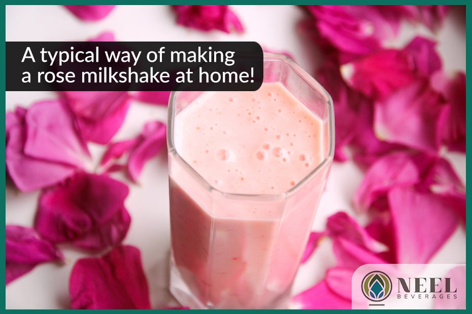 A typical way of making a rose milkshake at home!