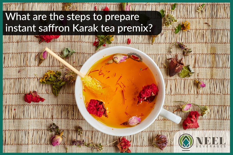 What are the steps to prepare instant saffron Karak tea premix?